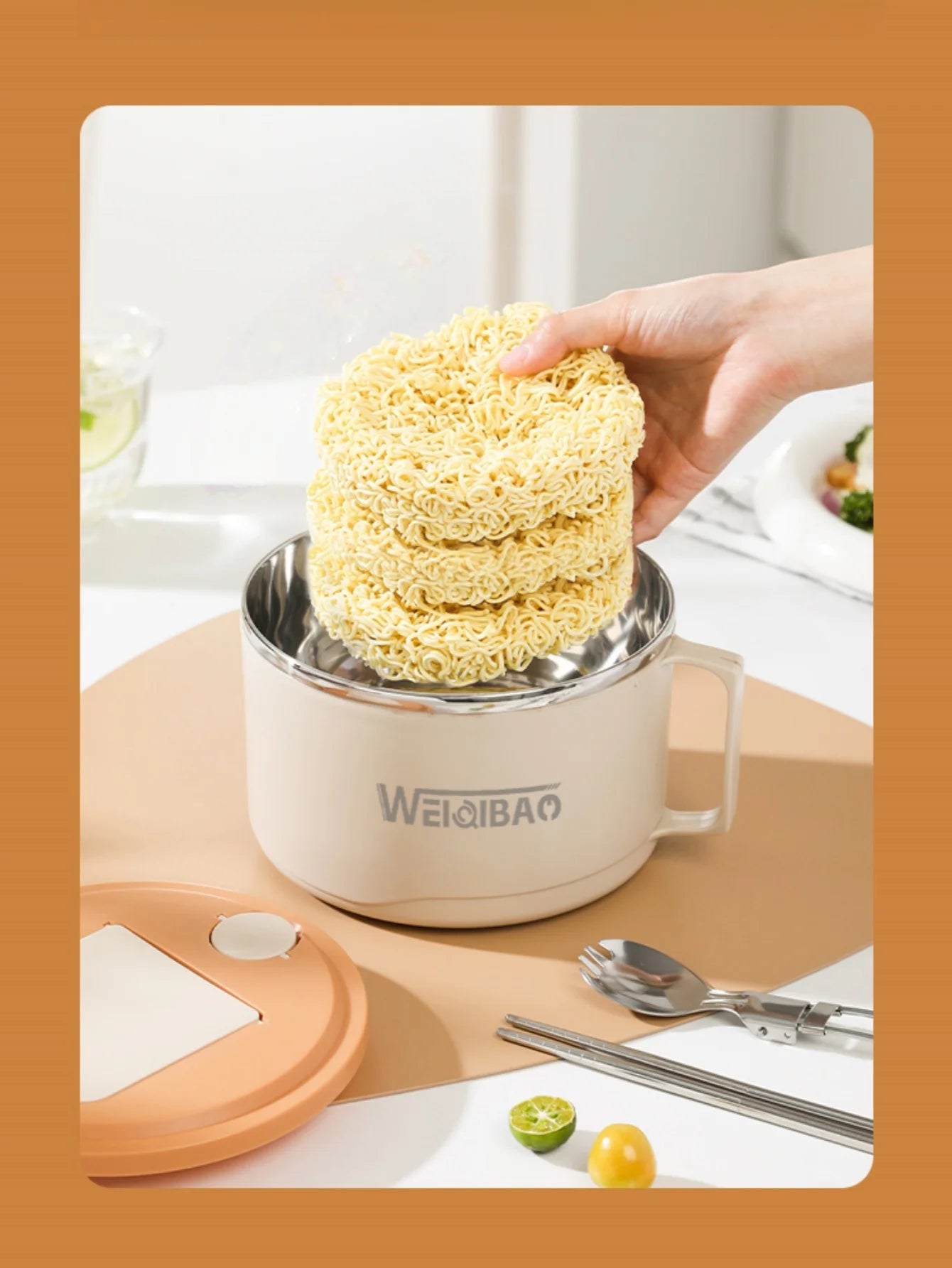 Stainless Steel Large Capacity Instant Noodle Bowl