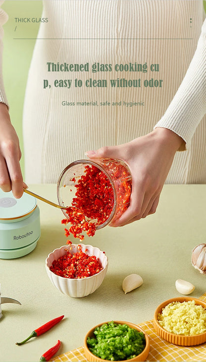 Mi Glass Electric Garlic Crusher – Portable USB Rechargeable Mini Food Chopper