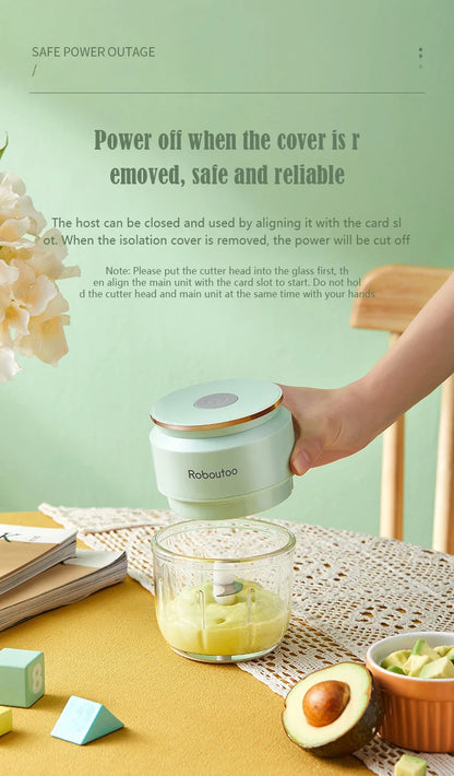 Mi Glass Electric Garlic Crusher – Portable USB Rechargeable Mini Food Chopper