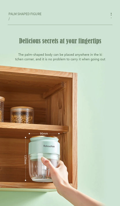 Mi Glass Electric Garlic Crusher – Portable USB Rechargeable Mini Food Chopper