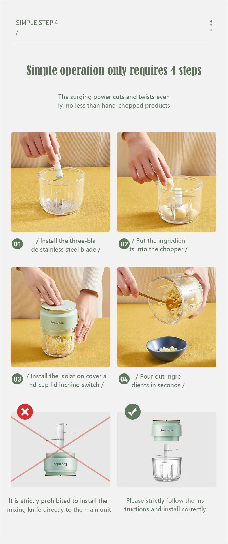 Mi Glass Electric Garlic Crusher – Portable USB Rechargeable Mini Food Chopper