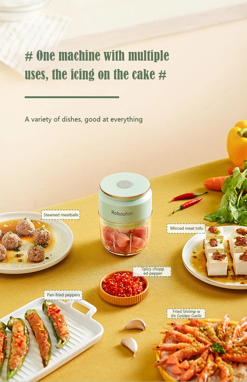 Mi Glass Electric Garlic Crusher – Portable USB Rechargeable Mini Food Chopper