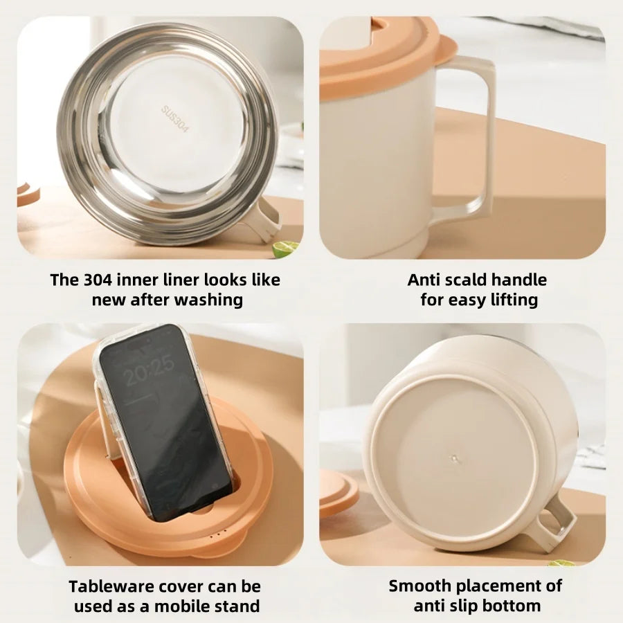 Stainless Steel Large Capacity Instant Noodle Bowl