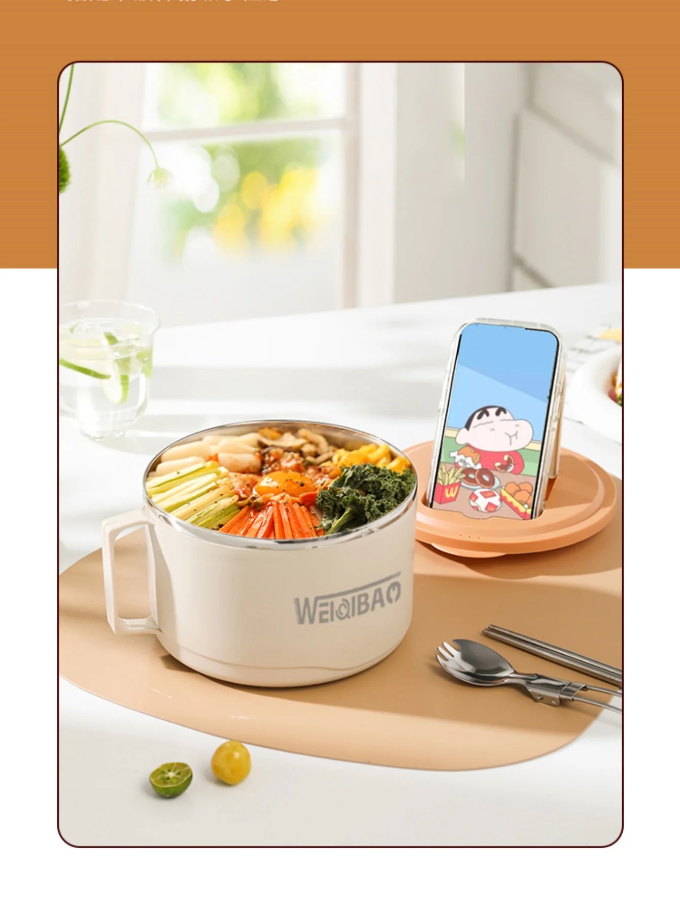 Stainless Steel Large Capacity Instant Noodle Bowl