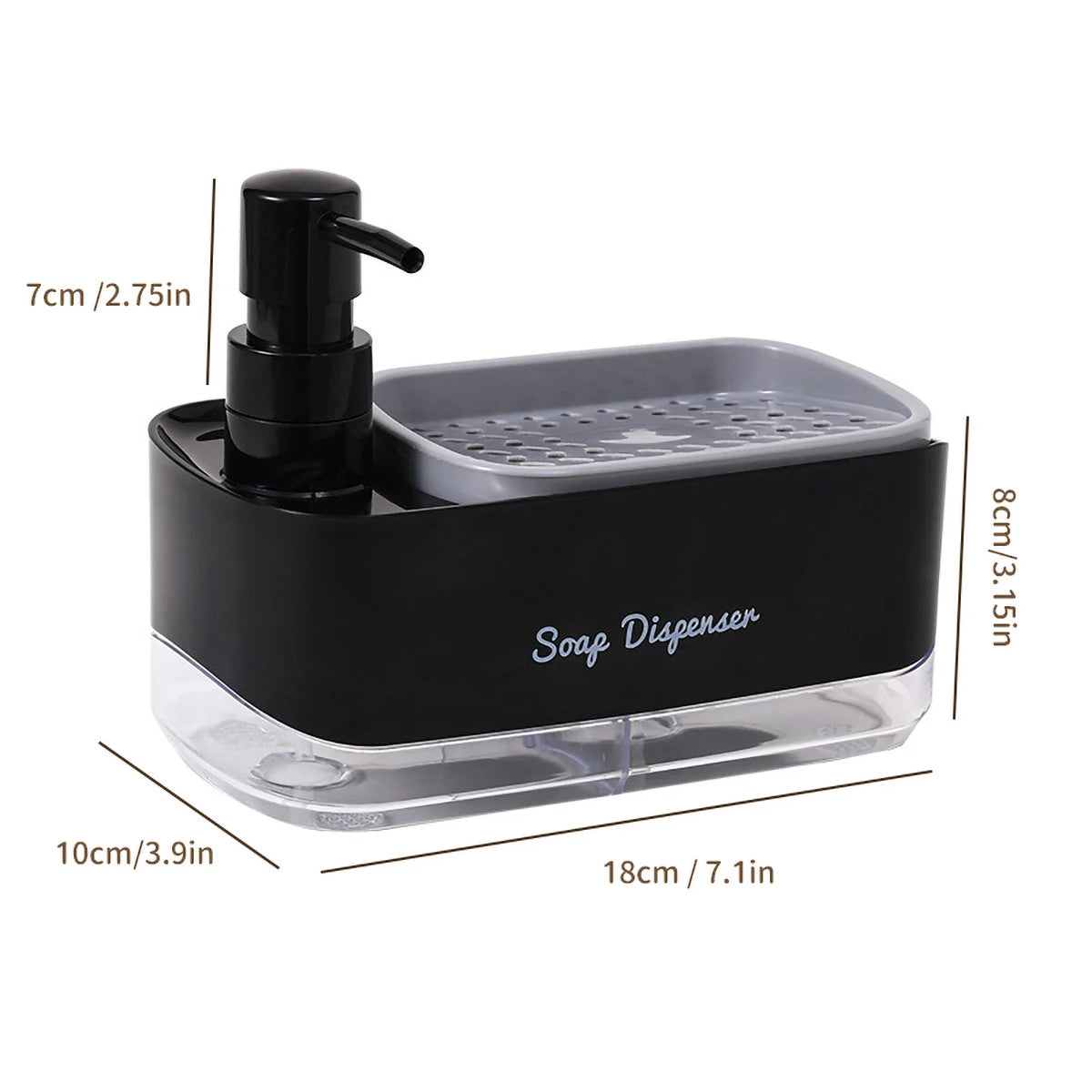 Dishwasher Soap Dispenser with Sponge Holder