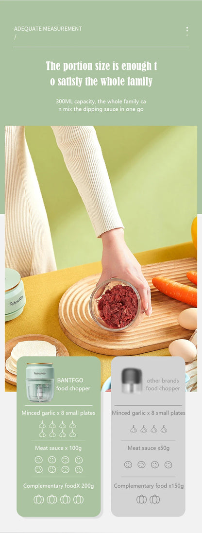 Mi Glass Electric Garlic Crusher – Portable USB Rechargeable Mini Food Chopper