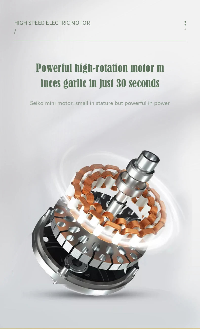 Mi Glass Electric Garlic Crusher – Portable USB Rechargeable Mini Food Chopper